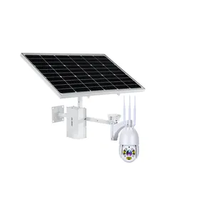 Kamera CCTV 4G PTZ Solar Powered, IP66 20X PTZ 3G 4G LTE Kartu Sim GSM untuk Pemantauan Jarak Jauh Kamera Pelacak Humanoid 5MP