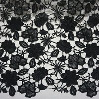Dentelle noire bricolage vêtements dentelle rideau dentelle accessoires fabricant ventes broderie tissu pour femmes vêtement robe
