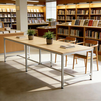 Table de conférence en profilé aluminium, table longue, ensemble table et chaises de négociation simple et moderne, plan de travail