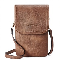 BOSTANTEN Tas Selempang Kecil Kulit Vegan untuk Wanita Tas Ponsel Desainer Dompet Tali Dapat Disesuaikan 10.23 oz Buatan