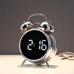 นาฬิกาปลุกเสียงใหญ่นาฬิกาปลุกพิเศษสำหรับนักเรียนห้องนอนพร้อมห่วงกระดิ่งโลหะสำหรับตกแต่งโต๊ะในครัวเรือนแบบเรียบง่าย - Product Image 3