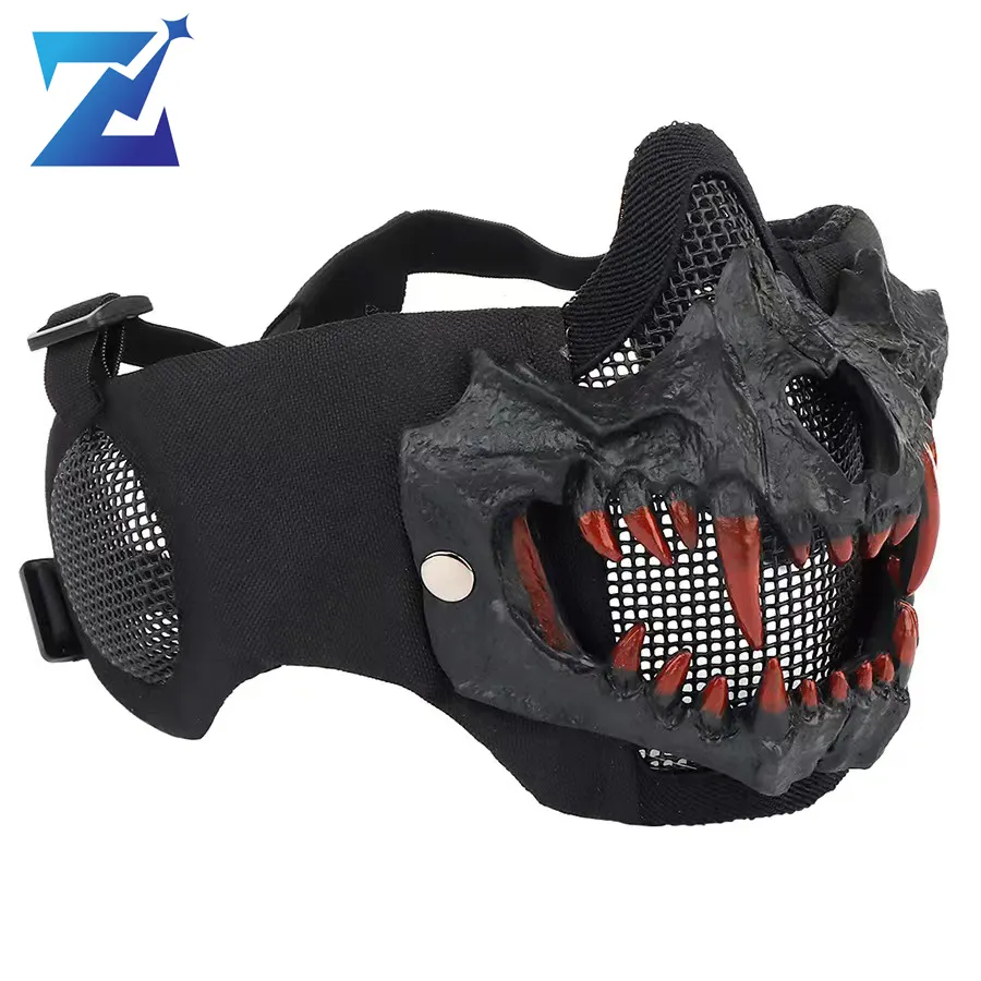 Tactical Half Face Mask Field Shooting CS Expansion Game Steel Mesh Protection Men and Women Role Play Breathable Mask