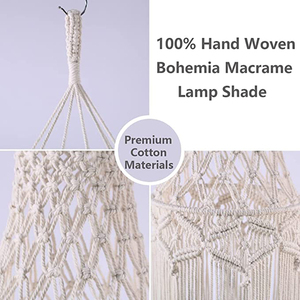 Bán Buôn Macrame Đèn Bóng Râm Boho Treo Pendant Light Cover Đèn Bóng Râm Ánh Sáng Trần Bóng Râm Cho Đám Cưới Trang Trí Nội Thất - Product Image 3