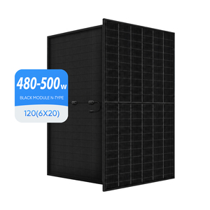 แผงโซลาร์เซลล์แบบสองหน้าประสิทธิภาพสูงสีดำทั้งหมด 480w 490w 500w ชนิด N ชุดโซลาร์เซลล์โฟโตโวลตาอิก - Product Image 1