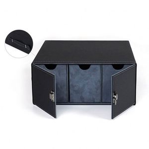 Boîte à cartes de jeu à trois rangées en PU, style tiroir avec serrure, pour 1800+ cartes de jeu de la marque Wanzhi, boîte à cartes portable dédiée en PU - Product Image 1