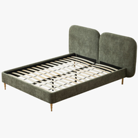 Lit plateforme moderne de luxe personnalisé en bois massif blanc avec tête de lit, tailles Queen, King, Full, Twin – Dernier modèle rembourré