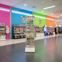 Distributeur automatique de capsules de jouets Niudele à double couche, blanc transparent, avec système de paiement par pièces, capacité de 100 à 300 pièces, garantie 1 an