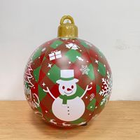 Vente en gros 60cm PVC gonflable boule de Noël nouvelle grande boule de Noël décorée en plein air fournitures de fête promotionnelles