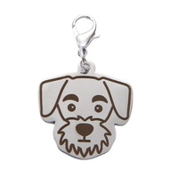 Tête de chien minimaliste porte-clés en acier inoxydable pendentif pour animaux de compagnie UV Vintage métal à la mode américain amoureux des animaux cadeau pour sacs clés