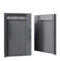 Portail à persiennes en alliage d'aluminium, style chinois moderne, personnalisé, pour cour de villa, surface peinte électrostatiquement, simple/double
