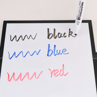 Marqueurs effaçables à sec pour tableau blanc A-NI WM6030 avec impression de logo personnalisée (rouge/vert/bleu/noir) pour l'école et le bureau