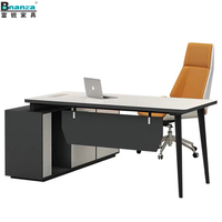 Chaise pivotante en cuir orange moderne pour bureau