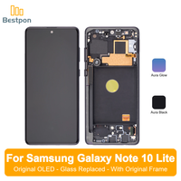 Remplacement pour l'écran OLED du Samsung Galaxy Note 10 Lite, panneau d'origine + verre remplaçable, avec cadre d'origine, grade A