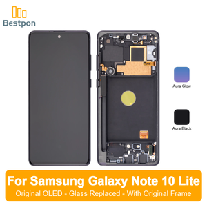 Remplacement pour l'écran OLED du <span class=keywords><strong>Samsung</strong></span> <span class=keywords><strong>Galaxy</strong></span> <span class=keywords><strong>Note</strong></span> <span class=keywords><strong>10</strong></span> Lite, panneau d'origine + verre remplaçable, avec cadre d'origine, grade A - Product Image 1
