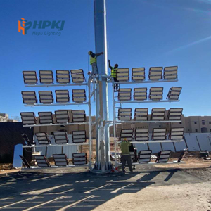 Hepu Hot-dip Galvanized Steel Outdoor High Mast Light Poles 30m 40m 50m Polygonal Column Lamp for Sport Stadiums and <b>Squares</b> - Product Image 2
