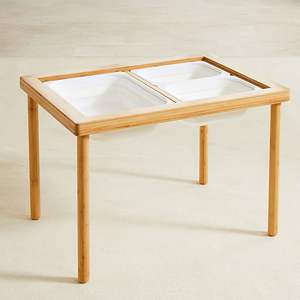 Juguetes Sensoriales para Sala de Juegos, Mesa de Actividades con Agua y Arena, Resistente a las Manchas, Hecho a Mano, Multifuncional, Regalo para Niños Pequeños, Contenedores <span class=keywords><strong>Flisat</strong></span> de Madera Maciza - Product Image 1