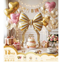 Kit de guirlande de ballons en forme de cœur et de nœud papillon, ensemble de ballons en aluminium en forme de nœud et de cœur pour la décoration de fond de fête d'anniversaire ou de mariage, vente en gros