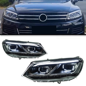 Feux avant à LED pour Volkswagen Vw <span class=keywords><strong>Touareg</strong></span> 2011-2015, lentilles laser LED, clignotants séquentiels, feux de jour - Product Image 1