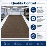 Modern Sisal Look Area Rug Coffee Brown Woven Texture Carpet Large Bordered Design Durable Rug for Living Room Home Decor