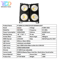 Projecteurs de scène LED COB RGBW 4x100W, matrice de lumières, blinder, stroboscope, lumière disco DMX512 pour DJ, club, bar, fête, mariage, spectacle