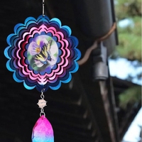 Ornement de Noël 3D Papillon Suspendu en Acier Inoxydable Électroplaqué Spirale à Sublimation Personnalisable avec Logo - kikusui