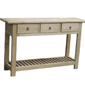 Groothandel borst lade tafel-Antieke Massief Recycle Hout Drie Lade Borst Console Tafel