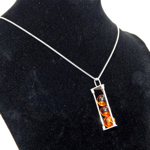 .สร้อยคอเงินสเตอร์ลิง925พร้อมจี้อำพัน - Product Image 2