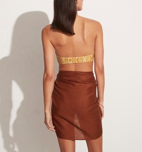 Wholesale Custom Fashion Casual Beach <strong>Sarong</strong> Women <strong>Brown</strong> Linen Summer <strong>Sarong</strong> - Product Image 3