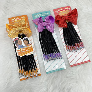 Nuovo Arrivo: Coda di Cavallo Intrecciata per Bambine con Perline e Fiocco, Alta Qualità, Perline Colorate Luccicanti per Bambine - Product Image 2