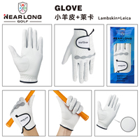 Logo personnalisable Gants de golf d'usine Cabretta Polyuréthane Gants de golf respirants durables en peau d'agneau pour hommes