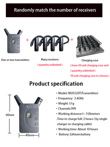 Kablosuz sesli tur rehberi Walkie telsiz fabrika eğitim toplantısı gezi müzesi için Whisper sistemleri tur rehberi cihazı - Product Image 5