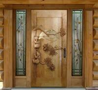 Portes en bois de qualité commerciale, portes en bois traditionnelles avec poignée pratique pour la maison