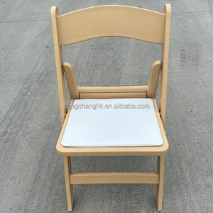 <b>Comfortable</b> Garden Furniture Padded Dining Party Event Portable Wood Grain Resin Folding <b>Chairs</b> for Wedding Events - Product Image 1