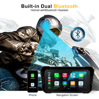Écran de moniteur sans fil Carplay Auto GPS étanche Airplay/Android Cast/EQ/BT avec portable sans fil pour moto Carplay