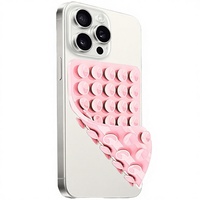 Support de téléphone portable portable à 24 ventouses double face en silicone acrylique thermofusible, silencieux, souple, design personnalisé, pour selfies