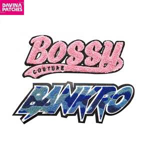 Patchs de bord scintillants dorés personnalisés, vente en gros, bâton sur initiales, patchs DIY - Product Image 5