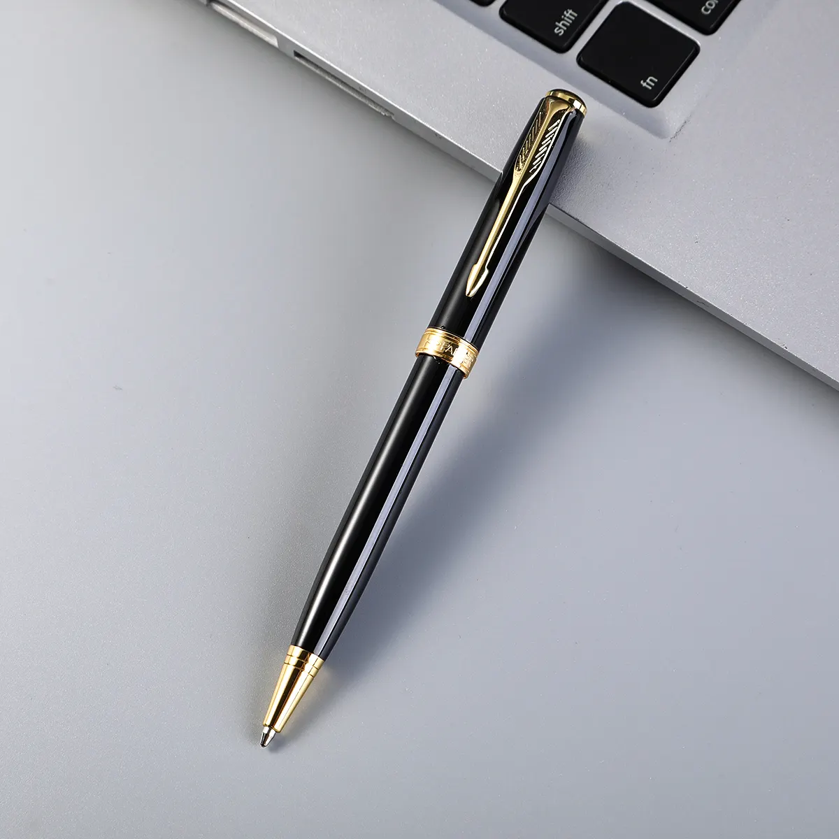 Caneta esferográfica Parker executiva clássica de metal luxuosa com logotipo personalizado, caneta Parker dourada preta, caneta de marca