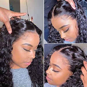 Hot Sale High Quality 10A Indian Deep Wave <b>Bob</b> 13*4 Frontal Human Hair Lace <b>Wig</b> - Product Image 3