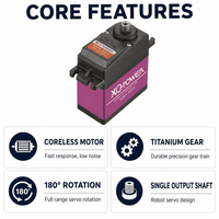 Bras robotisé DIY, servo 180 degrés, moteur sans noyau XQ POWER XQ-RS416, engrenage en titane, numérique, haute tension, métal, automatisation industrielle