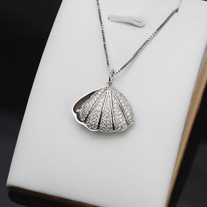 จี้เงินแท้ S925 ทำมือ สำหรับสร้อยคอผู้หญิง จี้เปลือกหอย สร้อยคอไข่มุก 9-11 มม. ฐานเปล่าสำหรับทำเครื่องประดับ DIY สไตล์ชาร์ม - Product Image 3