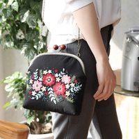 Set Dompet Koin DIY Cina, Dompet Buatan Tangan, Perlengkapan Pembuatan Tas Cross Stitch, Tas Bordir DIY