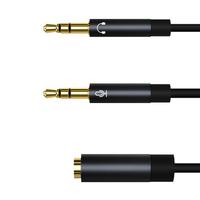 Séparateur de casque pour ordinateur 3.5mm femelle à 2 double 3.5mm mâle micro AUX Audio câble séparateur casque vers ordinateur portable adaptateur