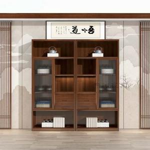 Armadietto da ufficio moderno in stile cinese, armadietto da esposizione Zen in legno massello, - Product Image 2