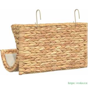 Cage pour animaux de compagnie en jacinthe d'eau naturelle faite à la main avec coussin, motif uni, design écologique et imperméable pour chiens/chats, origine Vietnam - Product Image 4