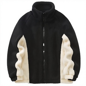 Wholesale Solid Colour High Quality Formal Sherpa Polar Zip-Up Woven Fleece Winter Coat Men Breathable Windproof Custom Front - Product Image 3