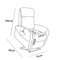 Fauteuil inclinable électrique à moteur unique pour personnes âgées avec télécommande, revêtement en tissu, mobilier de salon