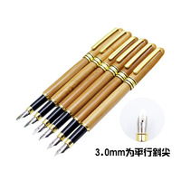 Logo personnalisé en bois de bambou fontaine stylos stylos de calligraphie avec différentes pointes