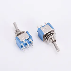 CNLEDA MTS-202A2 ON-ON 3A 250VAC tahan air 6MM memasukkan kaki Mini DPDT 6Pin 2 posisi sakelar pengalih