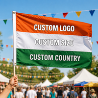Drapeau du Niger 3x5FT en polyester pour extérieur, vente en gros directe usine, bannière de pays personnalisable avec logo, toutes tailles, résistant à la décoloration