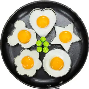 Moldeador de huevos fritos N1165, acero inoxidable, molde circular para tortitas, forma de corazón, accesorios de herramientas de cocina